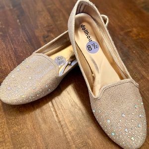 Brand New Gold Bling Flats